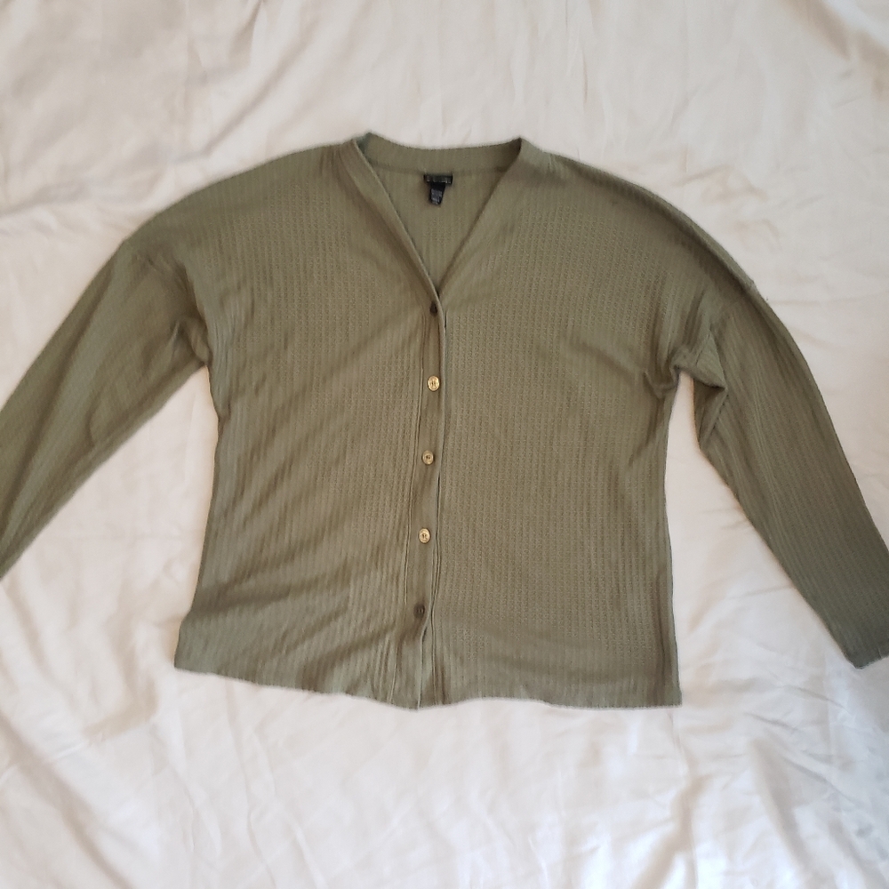 Art Class Girls Olive Green Button-Up Cardigan XL 14/16